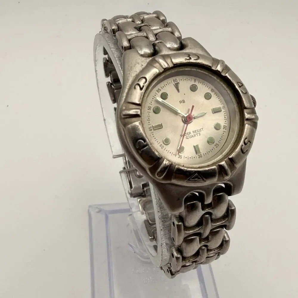 Vintage RB Sport Quartz Bracelet Watch - Silver-Tone Working New Battery